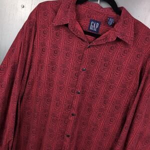 Gap Vintage 80s 90s Paisley Abstract Pattern Casual Cotton Button Up Shirt Large